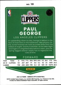 Paul George - Panini Donruss Optic Base Set 2021-22, Nr. 10