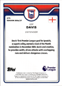 Leif Davis - Topps Flagship Premier League Base Set 2026-27, Nr. 275
