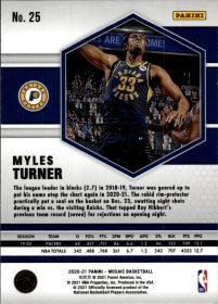 Myles Turner - Panini Mosaic Base Set 2020-21, Nr. 25