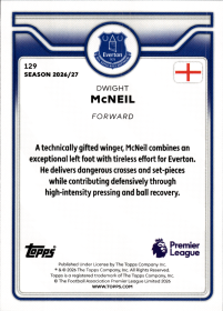 Dwight McNeil - Topps Flagship Premier League Base Set 2026-27, Nr. 129