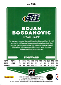 Bojan Bogdanovic - Panini Donruss Base Set 2021-22, Nr. 190