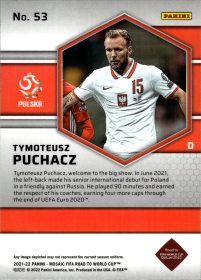 Tymoteusz Puchacz - Panini Mosaic FIFA Road to World Cup Base Set 2021-22, Nr. 53 – Rookie Card