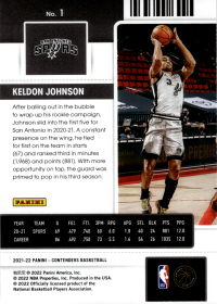 Keldon Johnson - Panini Contenders Game Ticket 2021-22, Nr. 1