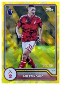 Nikola Milenković - Topps Flagship Premier League Base Set 2026-27, Nr. 217 – Numeriert, Yellow Mini Diamond Parallel