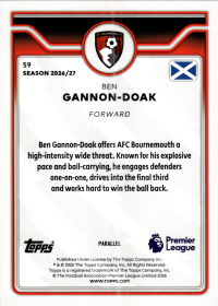 Ben Gannon-Doak - Topps Flagship Premier League Base Set 2026-27, Nr. 59 – Premier League Parallel