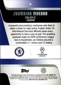 Shumaira Mheuka - Topps UEFA Club Competitions Base Set 2025-26, Nr. 32 – Rookie Card