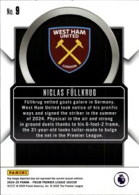 Niclas Füllkrug - Panini Prizm Premier League Talismen 2024-25, Nr. 9 – Insert