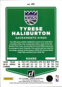 Tyrese Haliburton - Panini Donruss Base Set 2021-22, Nr. 43