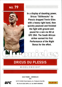 Dricus Du Plessis - Panini Chronicles UFC Base Set 2022, Nr. 79