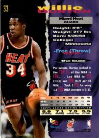 Willie Burton - Topps Stadium Club Base Set 1993-94, Nr. 33