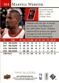 Martell Webster - Upper Deck 2009-10, Nr. 164