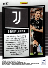 Dušan Vlahović - Panini Score FIFA Base Set 2022-23, Nr. 167