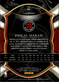 Pascal Siakam - Panini Select Concourse 2020-21, Nr. 46