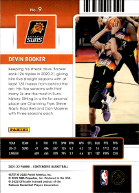 Devin Booker - Panini Contenders Season Ticket 2021-22, Nr. 9