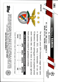 Gonçalo Ramos - Topps Chrome UEFA Club Competitions Base Set 2022-23, Nr. 181 – Refractor