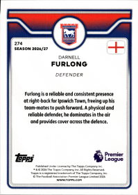 Darnell Furlong - Topps Flagship Premier League Base Set 2026-27, Nr. 274