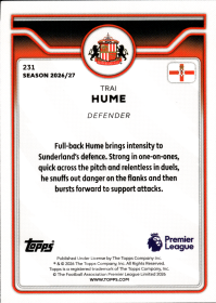 Trai Hume - Topps Flagship Premier League Base Set 2026-27, Nr. 231
