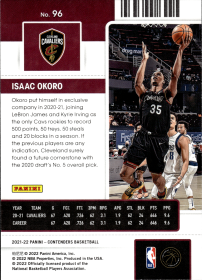 Isaac Okoro - Panini Contenders Season Ticket 2021-22, Nr. 96