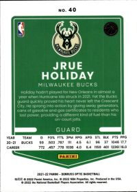 Jrue Holiday - Panini Donruss Optic Base Set 2021-22, Nr. 40