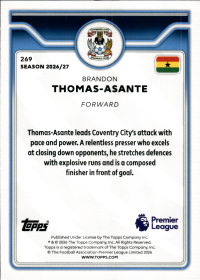 Brandon Thomas-Asante - Topps Flagship Premier League Base Set 2026-27, Nr. 269