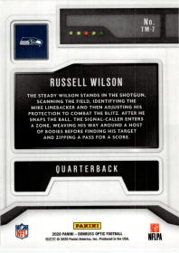 Russell Wilson - Panini Donruss Optic T-Minus 3...2...1 2020, Nr. TM-7 – Insert