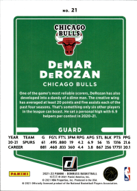 DeMar DeRozan - Panini Donruss Base Set 2021-22, Nr. 21