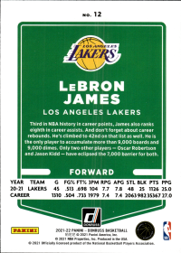 LeBron James - Panini Donruss Base Set 2021-22, Nr. 12