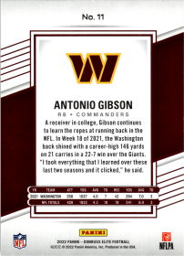 Antonio Gibson - Panini Donruss Elite Base Set 2022, Nr. 11