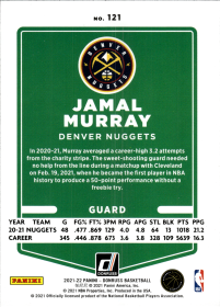 Jamal Murray - Panini Donruss Base Set 2021-22, Nr. 121