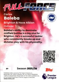 Carlos Baleba - Topps Match Attax Premier League Full Force 2025-26, Nr. 89