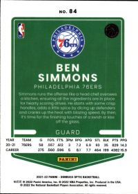 Ben Simmons - Panini Donruss Optic Base Set 2021-22, Nr. 84