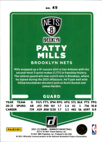 Patty Mills - Panini Donruss Base Set 2021-22, Nr. 49