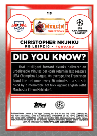 Christopher Nkunku - Topps Merlin Chrome UEFA Club Competitions Base Set 2022-23, Nr. 113