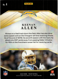 Keenan Allen - Panini Prizm Brilliance 2020, Nr. 4 – Insert