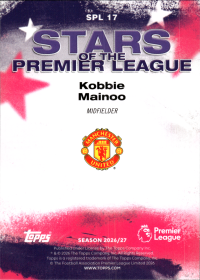 Kobbie Mainoo - Topps Flagship Premier League Stars of the Premier League 2026-27, Nr. SPL 17 – Insert