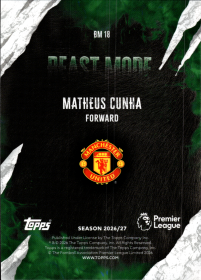 Matheus Cunha - Topps Flagship Premier League Beast Mode 2026-27, Nr. BM 18 – Insert
