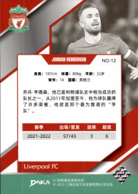 Jordan Henderson - DAKA Liverpool FC Set Holocene 2022-23, Nr. NO-12