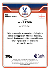 Adam Wharton - Topps Flagship Premier League Base Set 2026-27, Nr. 112