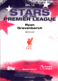 Ryan Gravenberch - Topps Flagship Premier League Stars of the Premier League 2026-27, Nr. SPL 13 – Insert