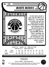 Monte Morris - Panini Hoops Base Set 2022-23, Nr. 190