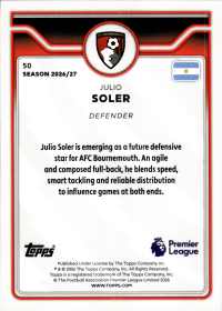 Julio Soler - Topps Flagship Premier League Base Set 2026-27, Nr. 50
