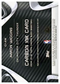 Aaron Wiggins - Topps Chrome Black Carbon Ink Autographs 2025-26, Nr. CI-AW – Autogramm, Nummeriert, Purple Refractor