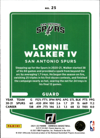 Lonnie Walker IV - Panini Donruss Base Set 2021-22, Nr. 25
