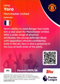 Leny Yoro - Topps Match Attax Premier League Base Set 2025-26, Nr. 202