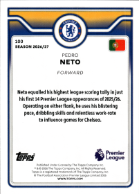 Pedro Neto - Topps Flagship Premier League Base Set 2026-27, Nr. 100
