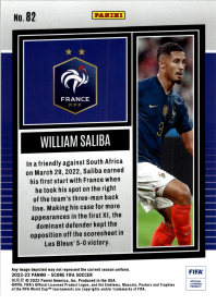 William Saliba - Panini Score FIFA Base Set 2022-23, Nr. 82