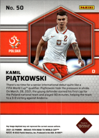 Kamil Piątkowski - Panini Mosaic FIFA Road to World Cup Base Set 2021-22, Nr. 50 – Rookie Card
