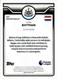 Sven Botman - Topps Flagship Premier League Base Set 2026-27, Nr. 203