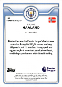 Erling Haaland - Topps Flagship Premier League Base Set 2026-27, Nr. 188
