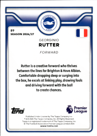 Georginio Rutter - Topps Flagship Premier League Base Set 2026-27, Nr. 89